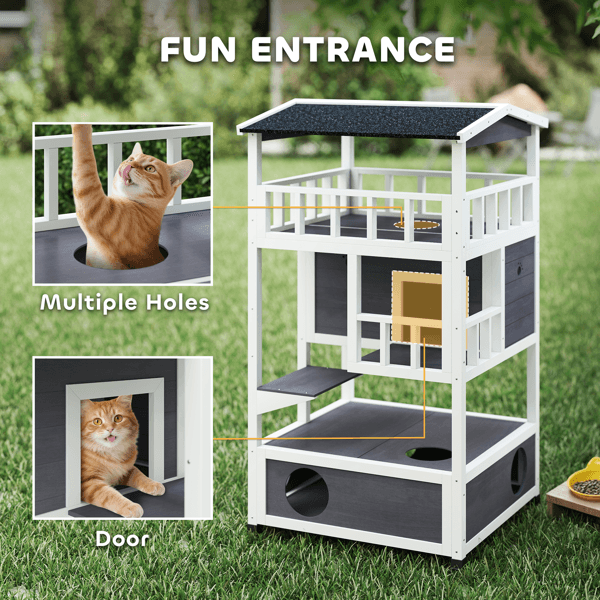 Wooden Cat Hous Cat Trees Cat Climbing Tower