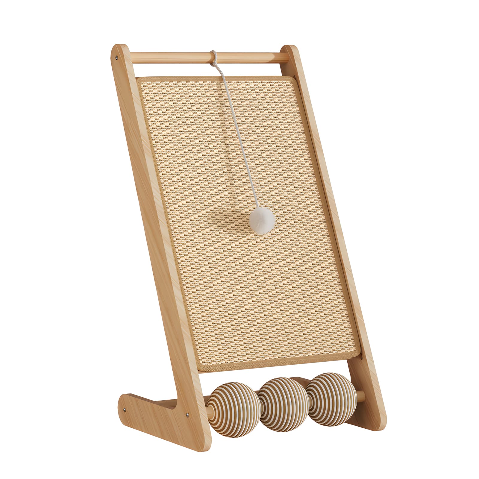 Only Self Pickup---L Rattan Cat Scratching Post With Ball Attachment