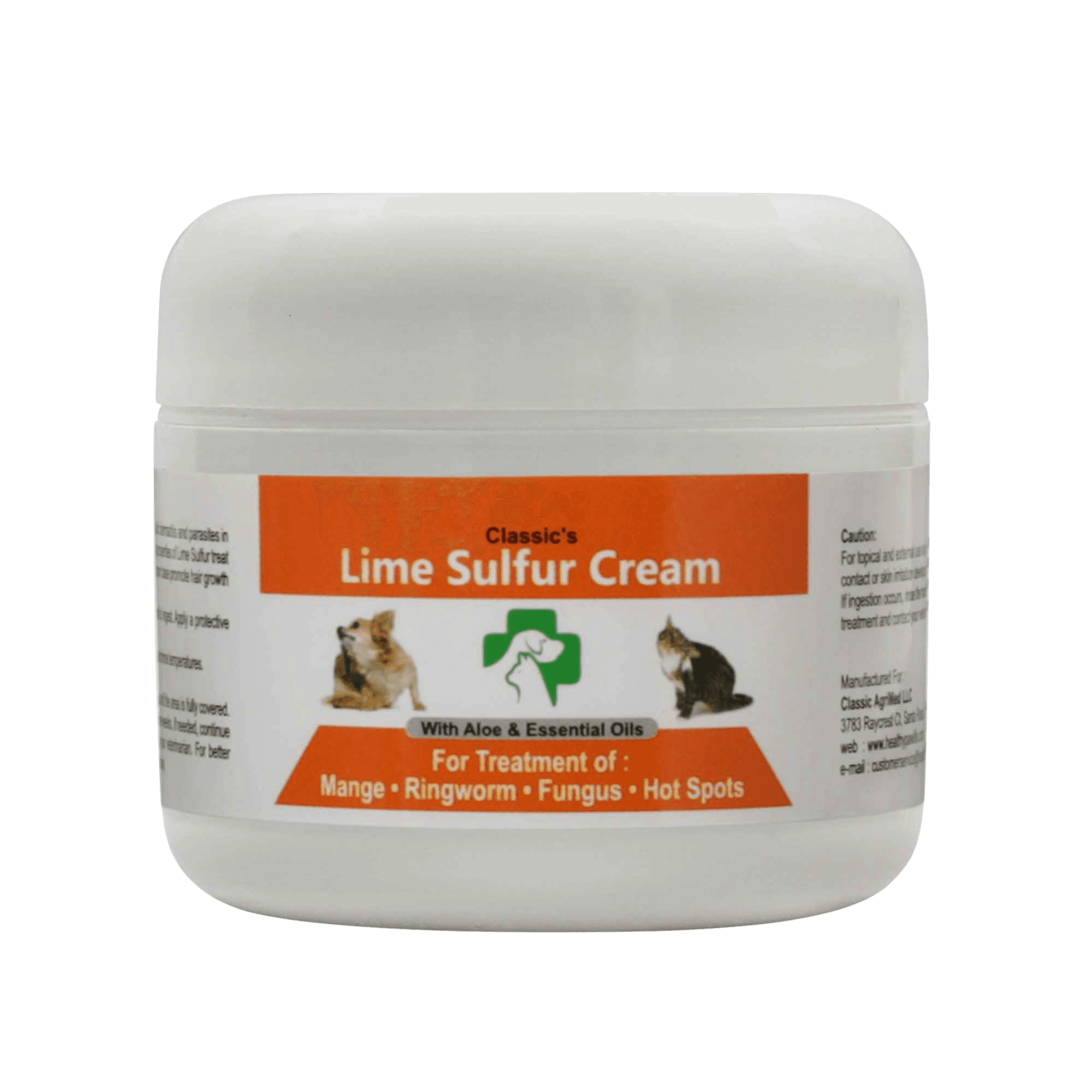 Classic's Lime Sulfur Pet Skin Cream - Pet Care and Veterinary Treatment for Itchy and Dry Skin