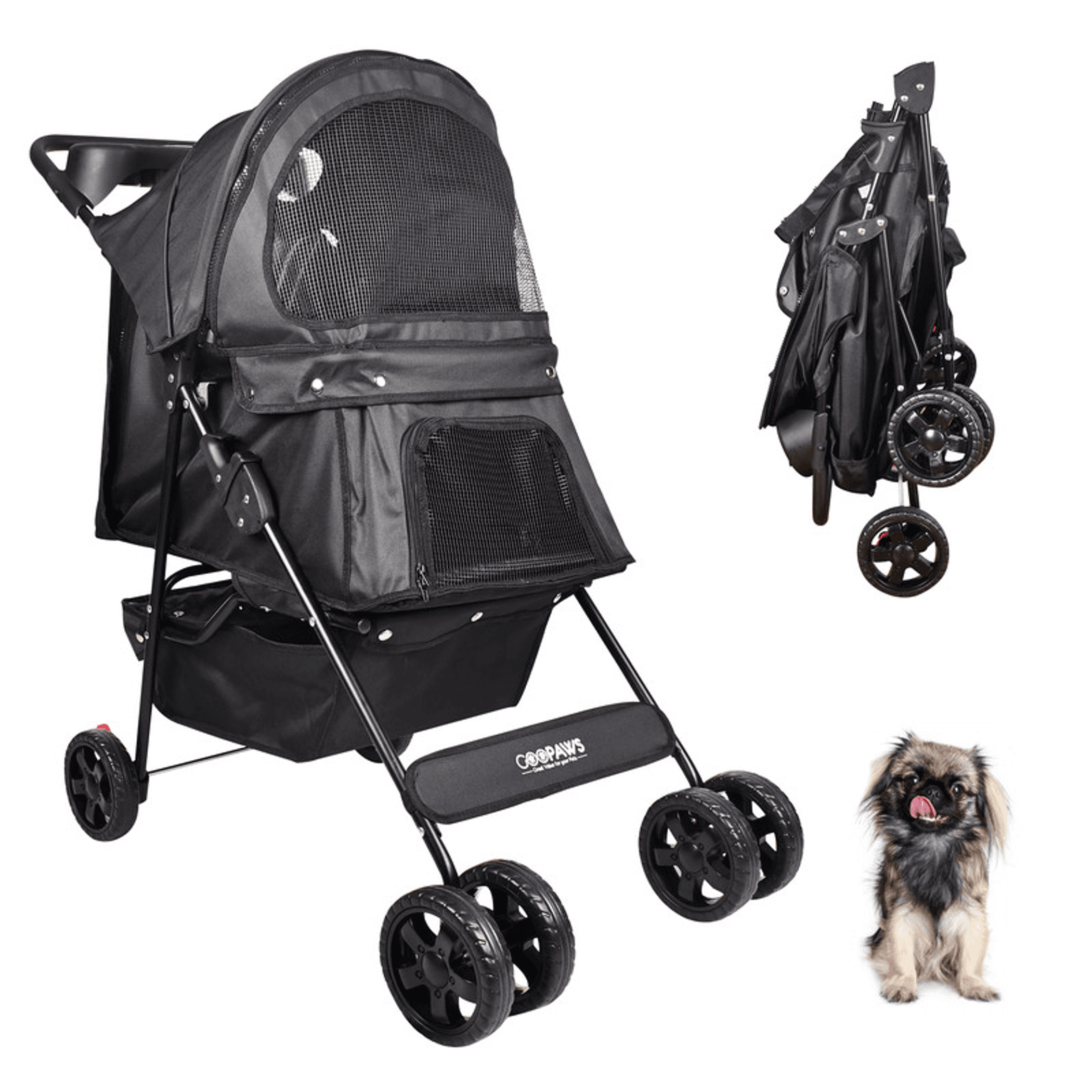 GOOPAWS 4 Wheel Dog Stroller, 36-in