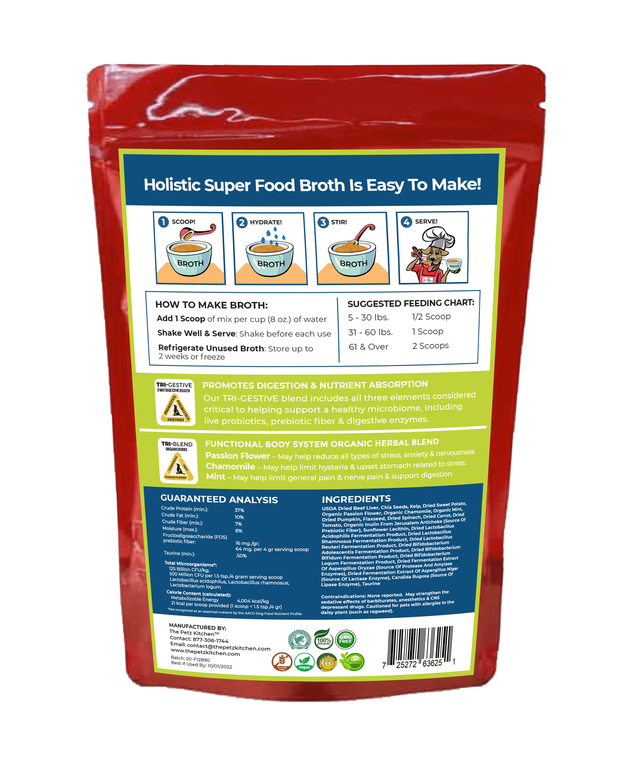 Super Food Broth Stress & Anxiety Support* The Petz Kitchen Dogs & Cats
