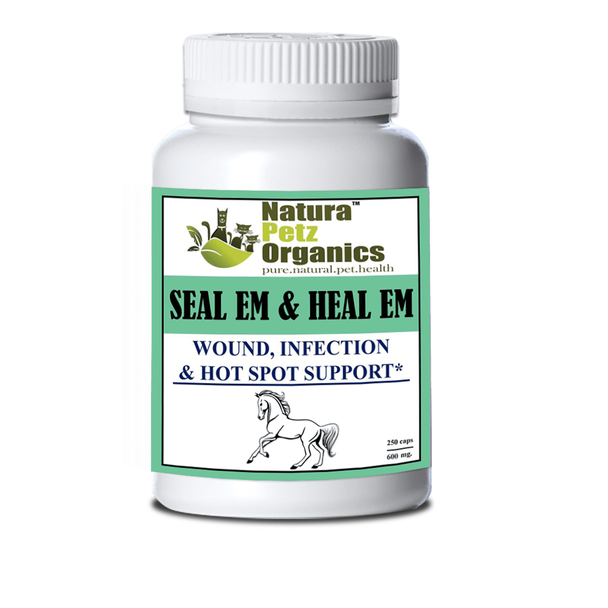 Seal Em & Heal Em Capsules Equine- Wound, Infection Ulcer Bite Bleeding & Hot Spot Support*