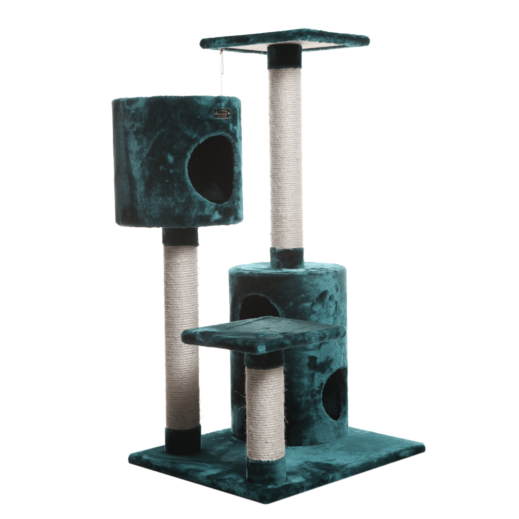 Real Woood Cat Tree House W 2 Private Condos 43" Green