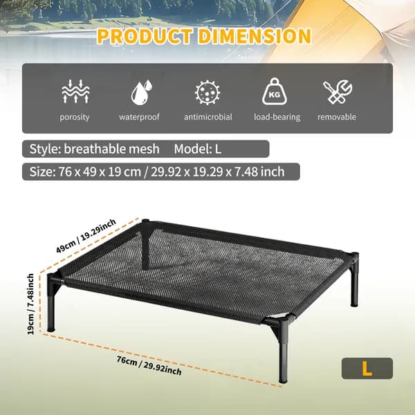 L-type Mesh Pet Bed With Ventilation And Heat Dissipation, Stable And Durable Structure, Suitable For Small And Medium-sized Cats And Dogs, Convenient For Both Home And Outdoor Use