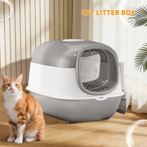 Thick Material Gray E24 Cat Litter Box, Stable And Durable Structure, More Reliable Cross-border Quality