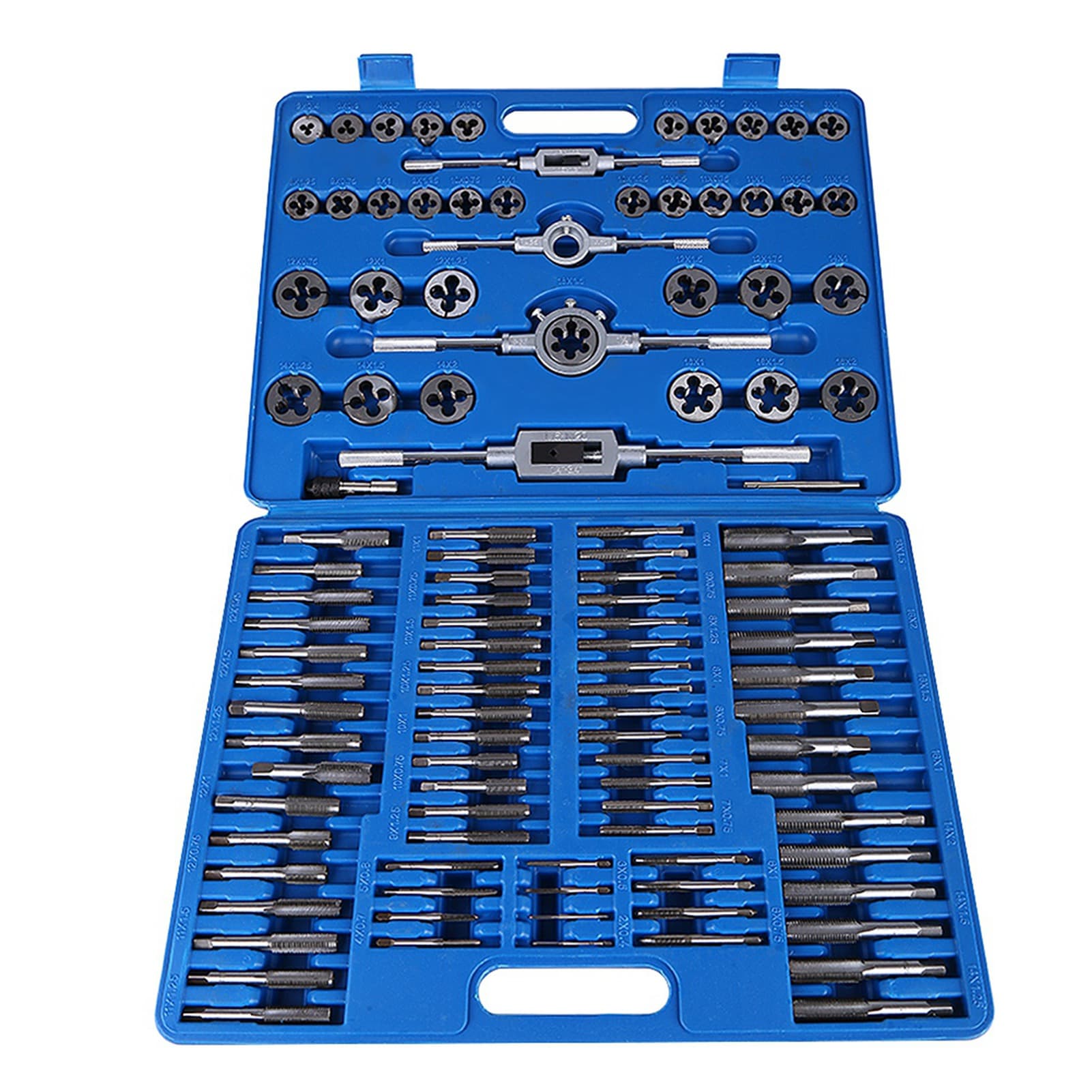 110pcs Set M2 M18 Screw Nut Thread Taps Dies With Wrench Handle Heavy Duty Hand Tool Kit