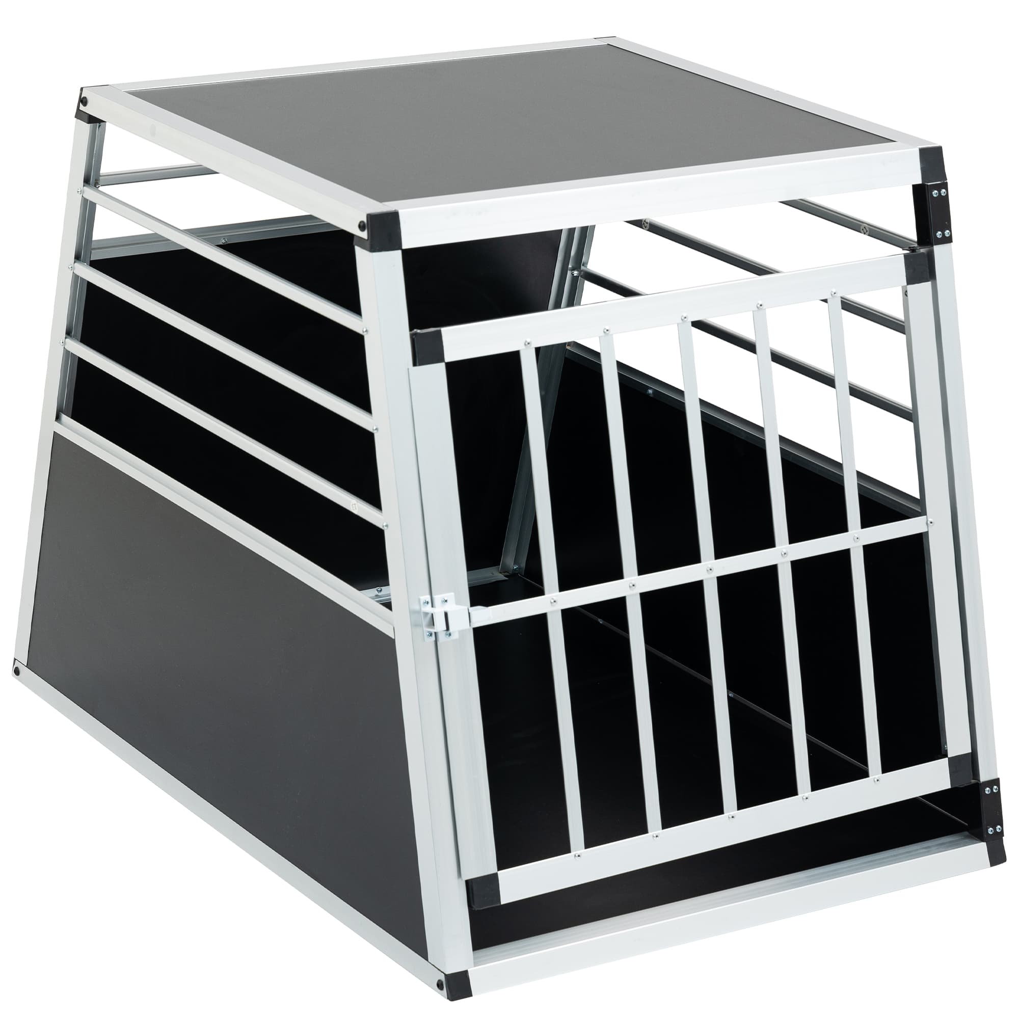 Aluminum Transport Case, Aluminum Car Carrier, Travel Carrier, Suitable For Cats And Dogs, Black And Silver.