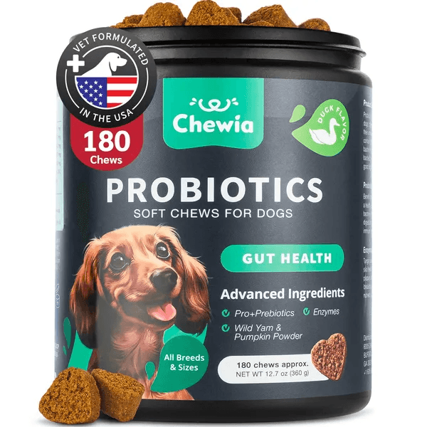 Probiotics For Dogs Gut Health Digestion Immunity Yeast Balance Itchy Skin Allergies Support Dog Probiotic Chews With Digestive Enzymes For Gut Flora Soft Treats With Pumpkin And Yeast Powder