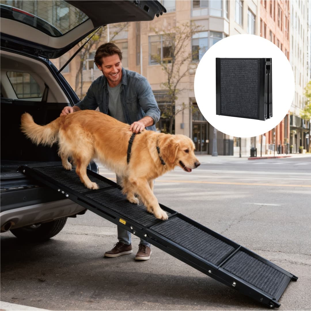 Dog Ramp For Car 71 Long 19.5 Wide Portable Dog Ramps For Large Dogs With Non-Slip Rug Surface Dog Car Ramp For SUV Car Truck, Folding Dog Ramp Up To 250LBS