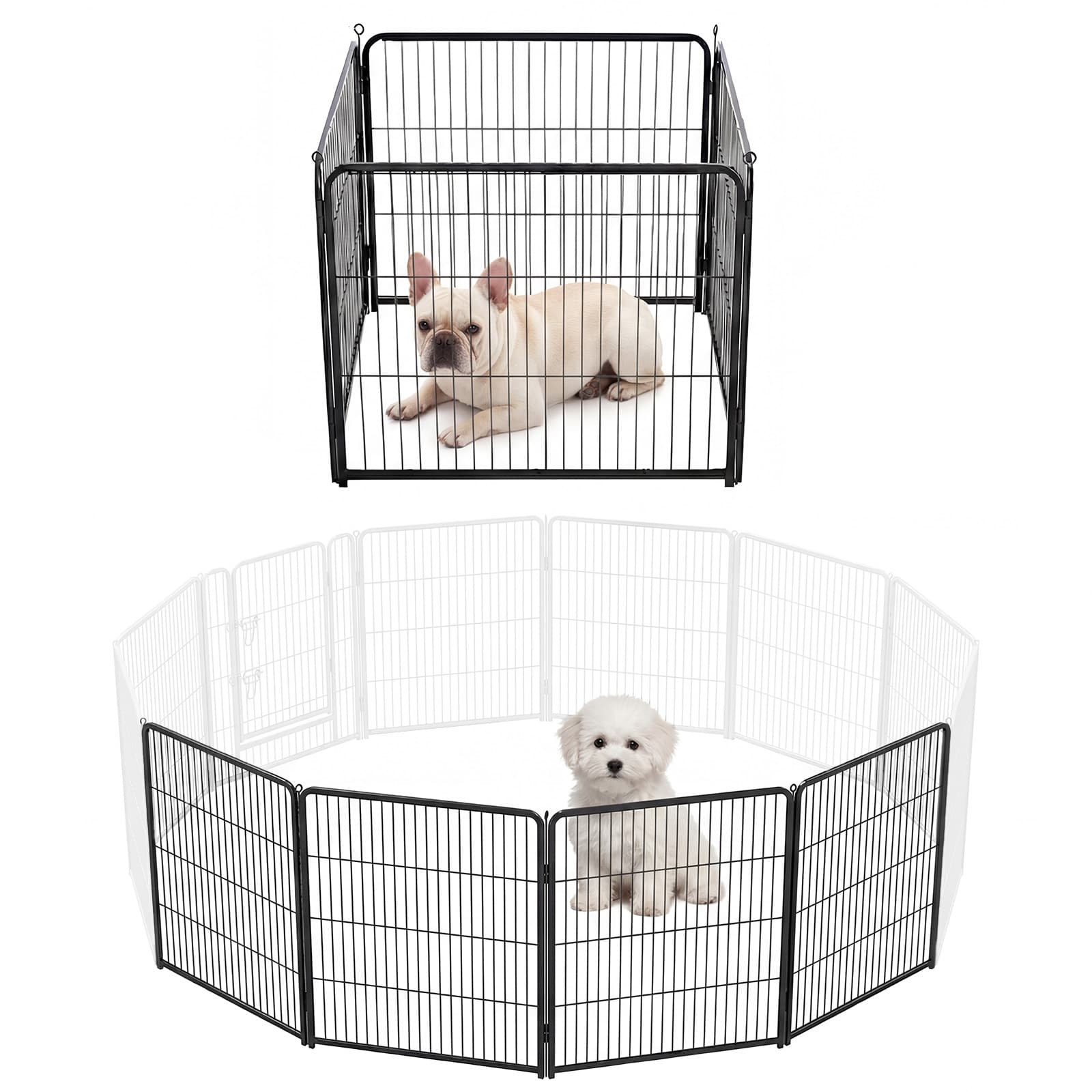 Metal Material, Foldable Pet Fence With A Door, Suitable For Small, Medium And Large-sized Dogs Outdoors