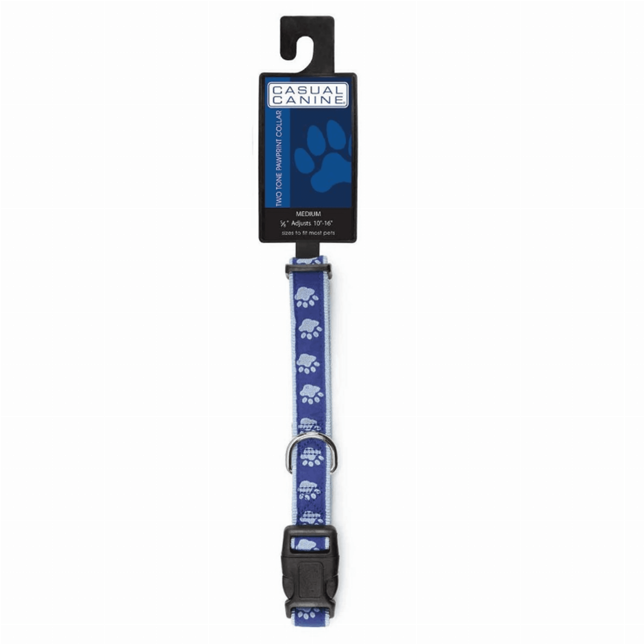 CC TwoTone Pawprint Collar 6-10In Blu
