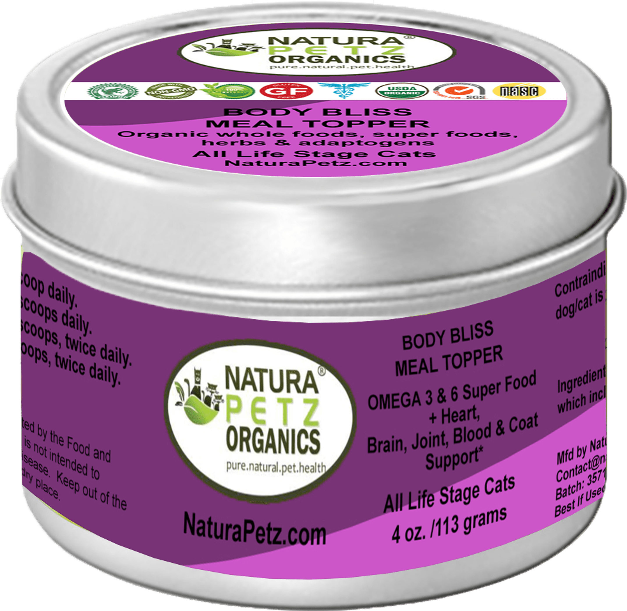 Body Bliss Meal Topper- Omega 3 & 6 Super Food + Heart, Brain Joint, Blood & Coat Support*