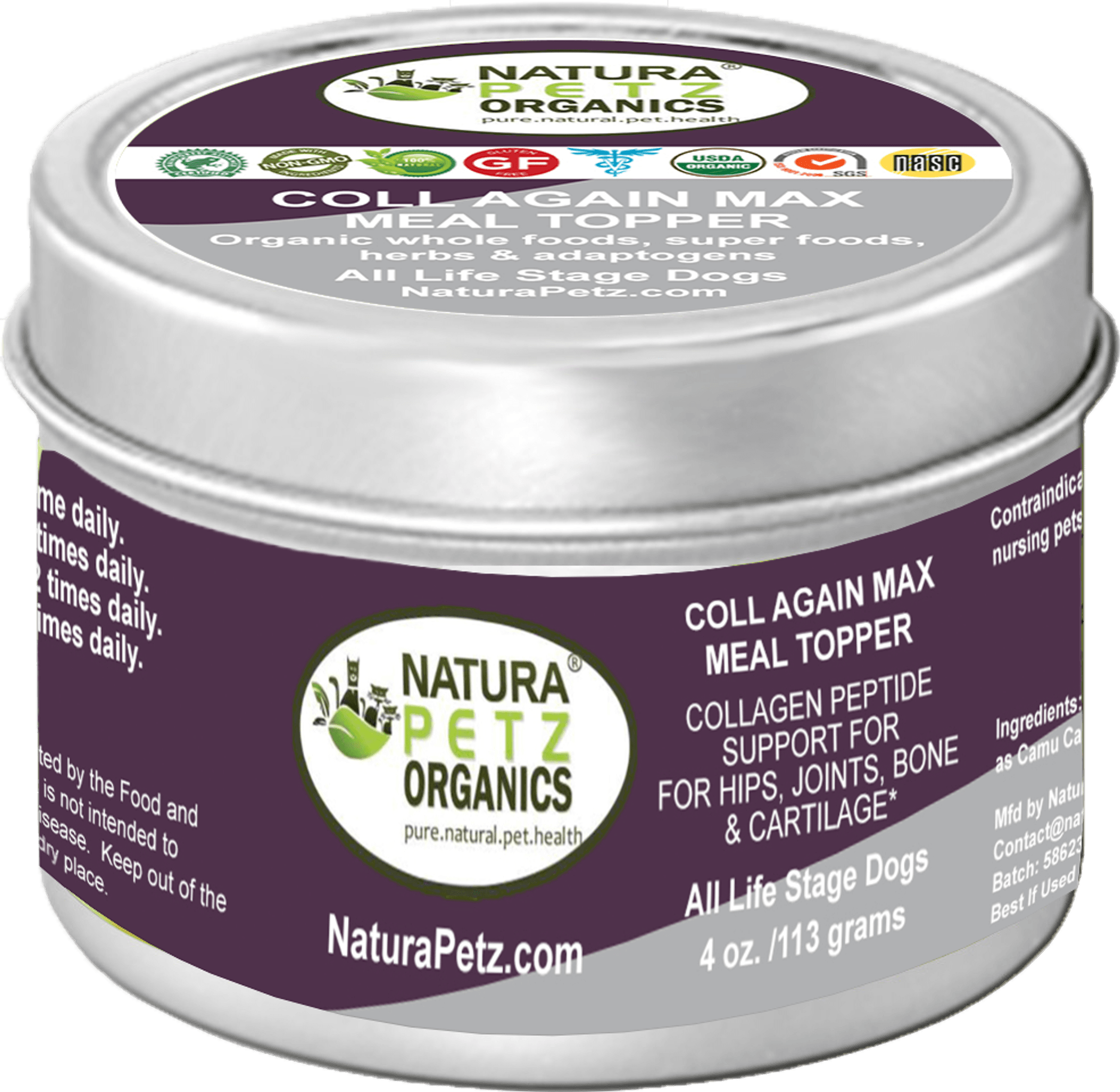 Coll Again Max Collagen Peptide Support Meal Topper* Hips, Joint, Bone & Cartilage Support* Dogs & Cats*