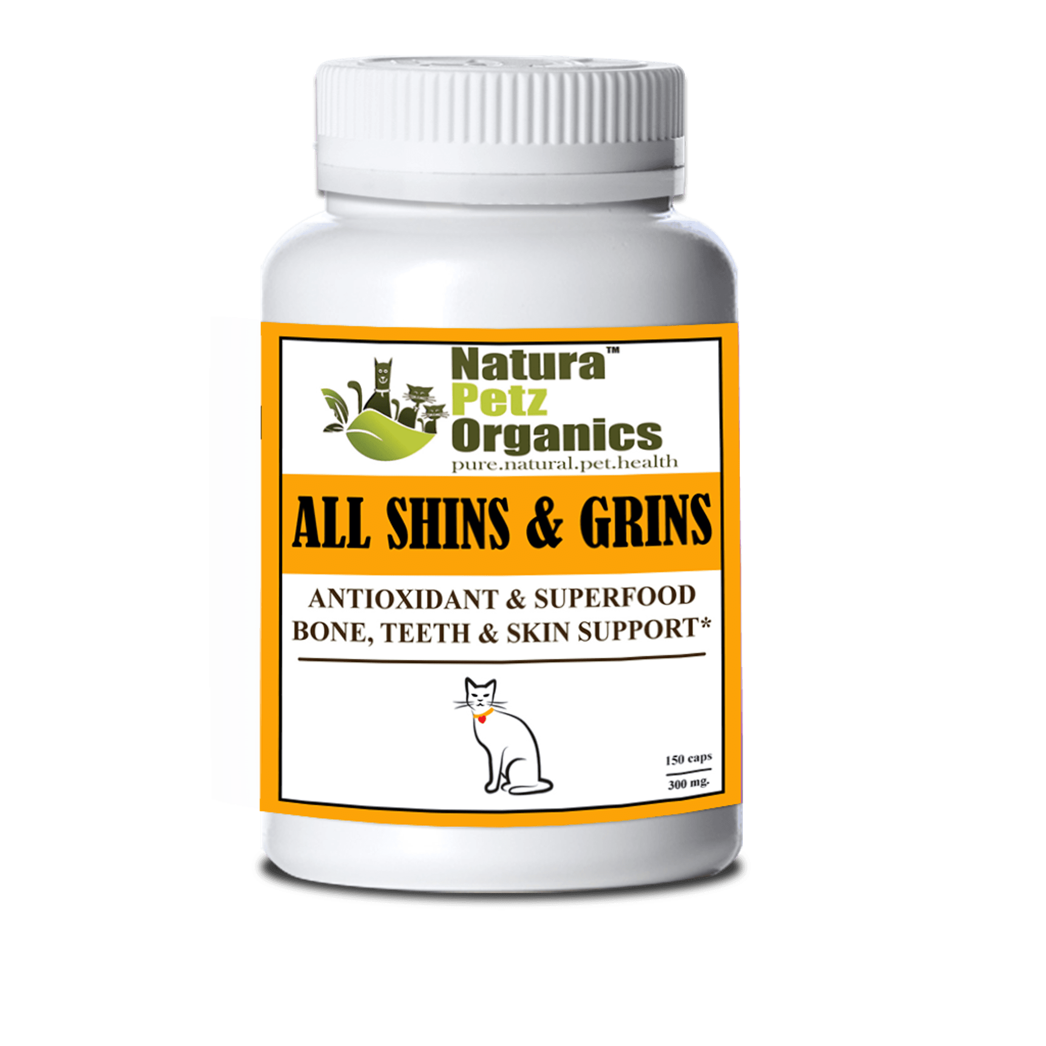 All Shins & Grins Capsules - Antioxidant Super Food Bone, Eye, Teeth & Skin Support Dog & Cat*