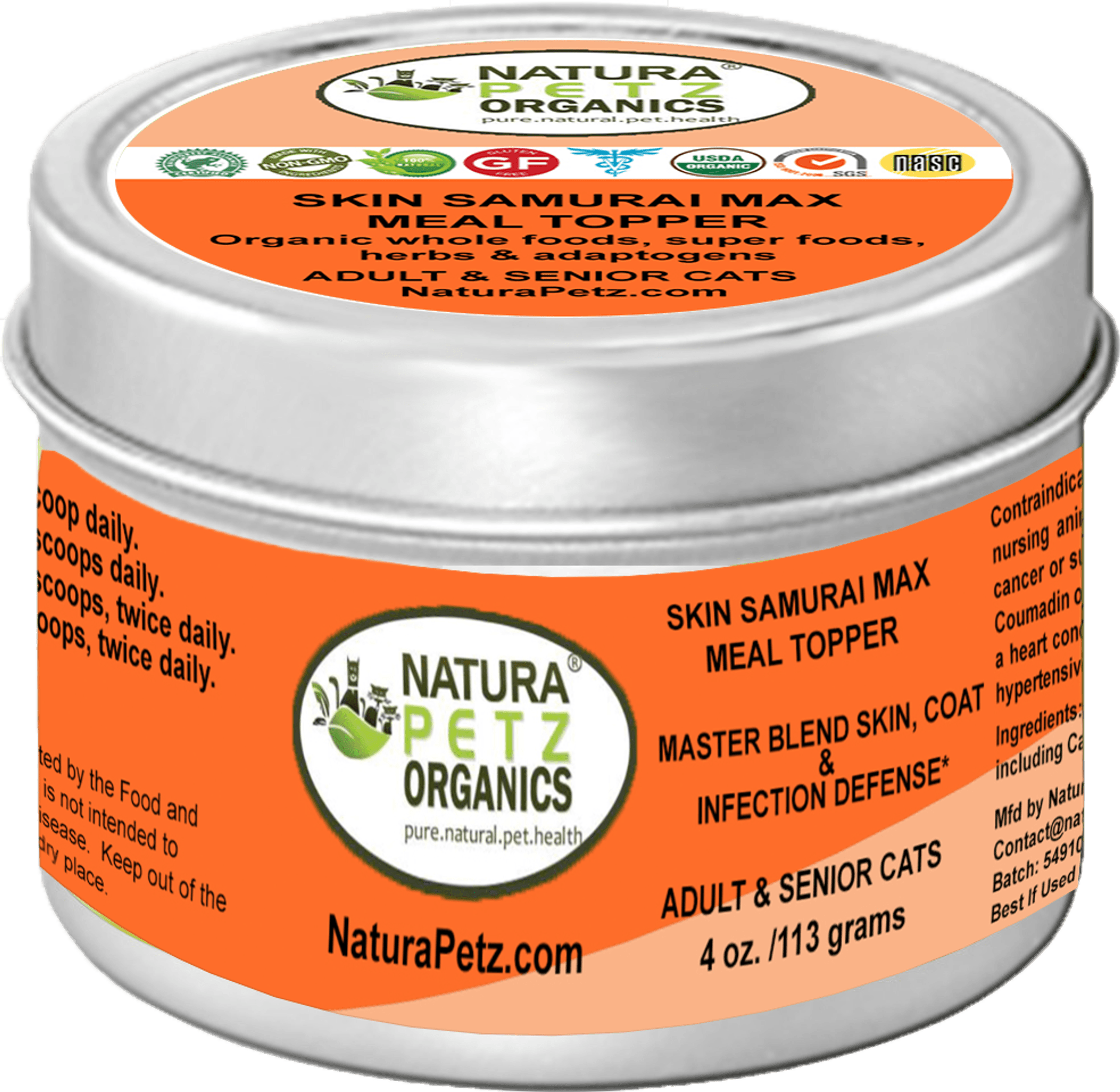 Skin Samurai Max Meal Topper - Master Blend Skin, Coat & Infection Defense For Dogs & Cats*