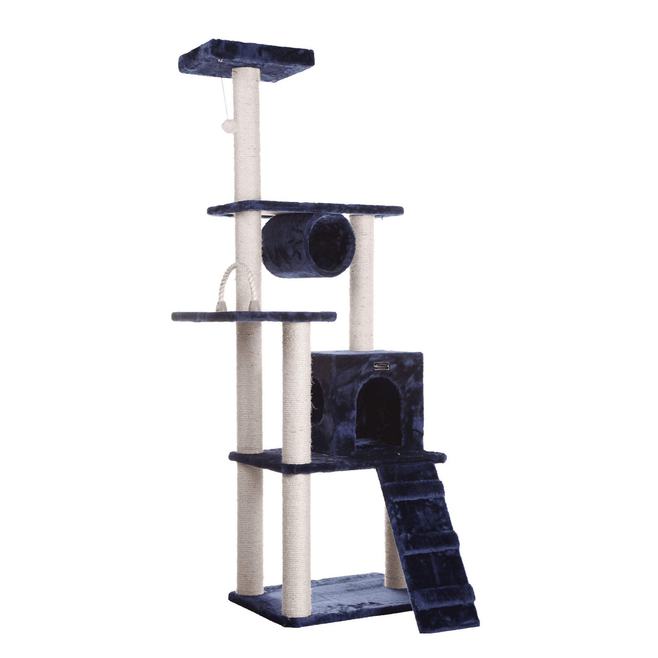 Real Wood 71" Navy Cat ClimbIng Tower Scratching Furniture