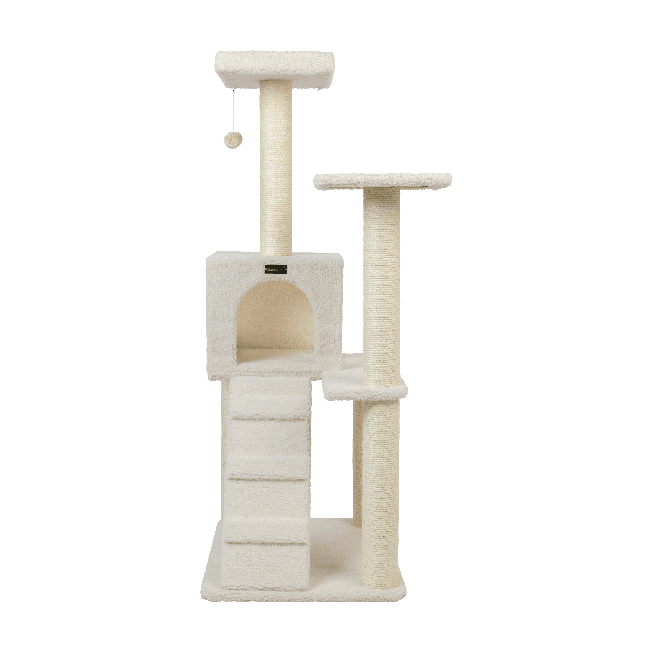Armarkat Fleece Covered 53" High Cat tree, Real Wood B5301