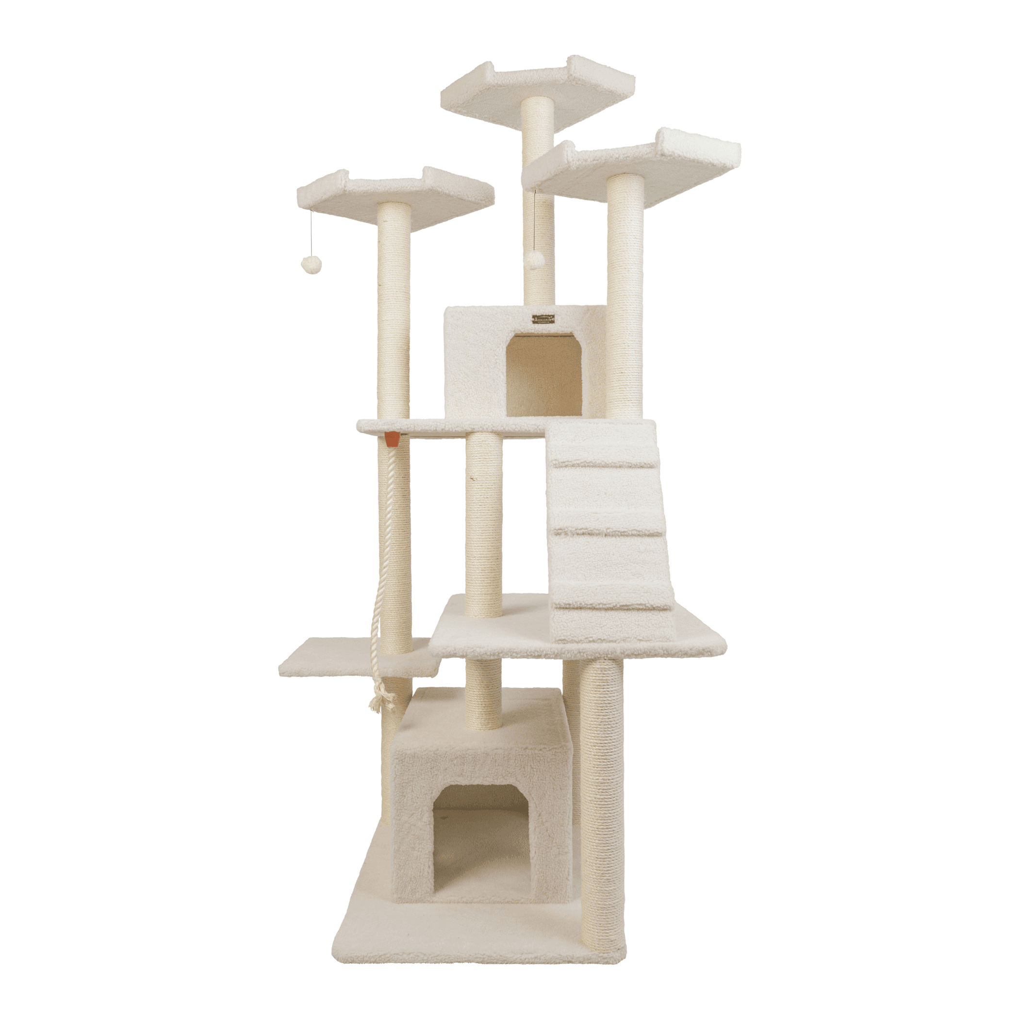 Real Wood B8201 Classic Ivory Cat Tree Multi Levels W Ramp