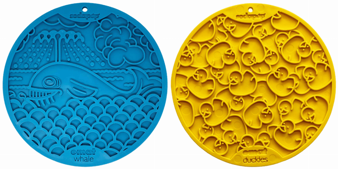 Large Blue Whale & Large Yellow Duckies Bathtub eMat Lick Mat Bundle